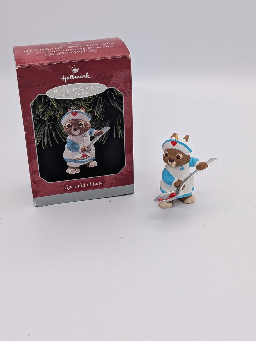 Nurse with SPOONFUL OF LOVE Hallmark Vintage Ornament 1998 Hearts in Spoon MIB
